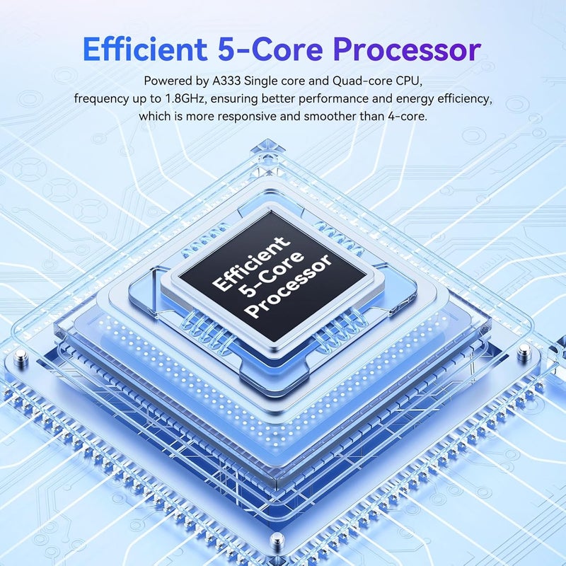 Evermyth تابلت 10 بوصة بنظام أندرويد 15 معتمد من GMS تابلت PC بسرعة 1.8 جيجاهرتز 5-نواة 20 (3+17) جيجابايت RAM 64 جيجابايت ROM قابل للتوسيع 1 تيرابايت شاشة لمس HD IPS بدقة 1280x800 بطارية 5000 مللي أمبير واي فاي 6 بلوتوث 5.4 كاميرا مزدوجة 2025 (أسود) - Image 4